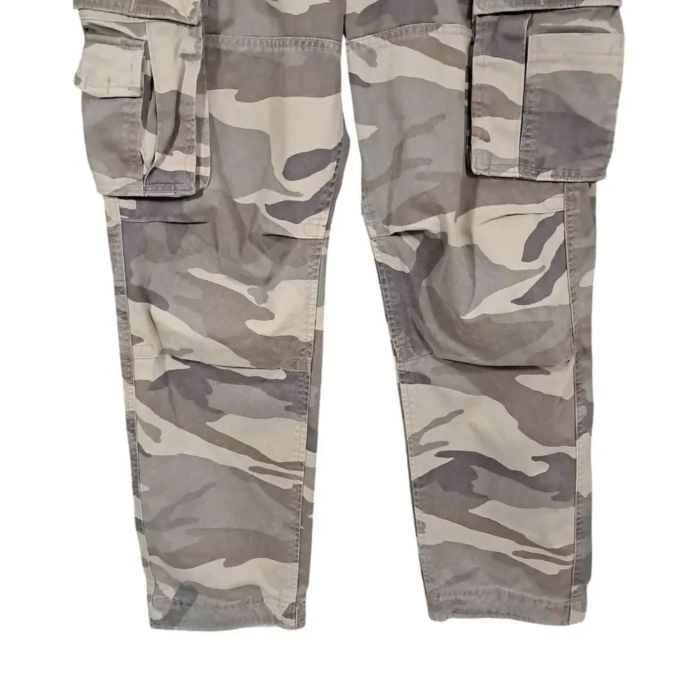 Vtg Abercrombie Fitch Camo Military Cargo Slim Straight Paratrooper Pants Men 32